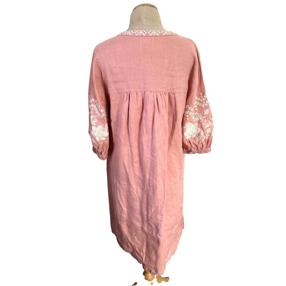 Sundance Rosewood Embroidered V-Neck Midi Dress - Picture 3 of 14